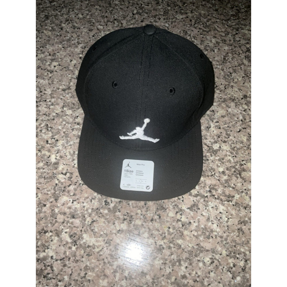 Air Jordan Hat Mens Jumpman Pro Snapback Embroidered Logo Black White